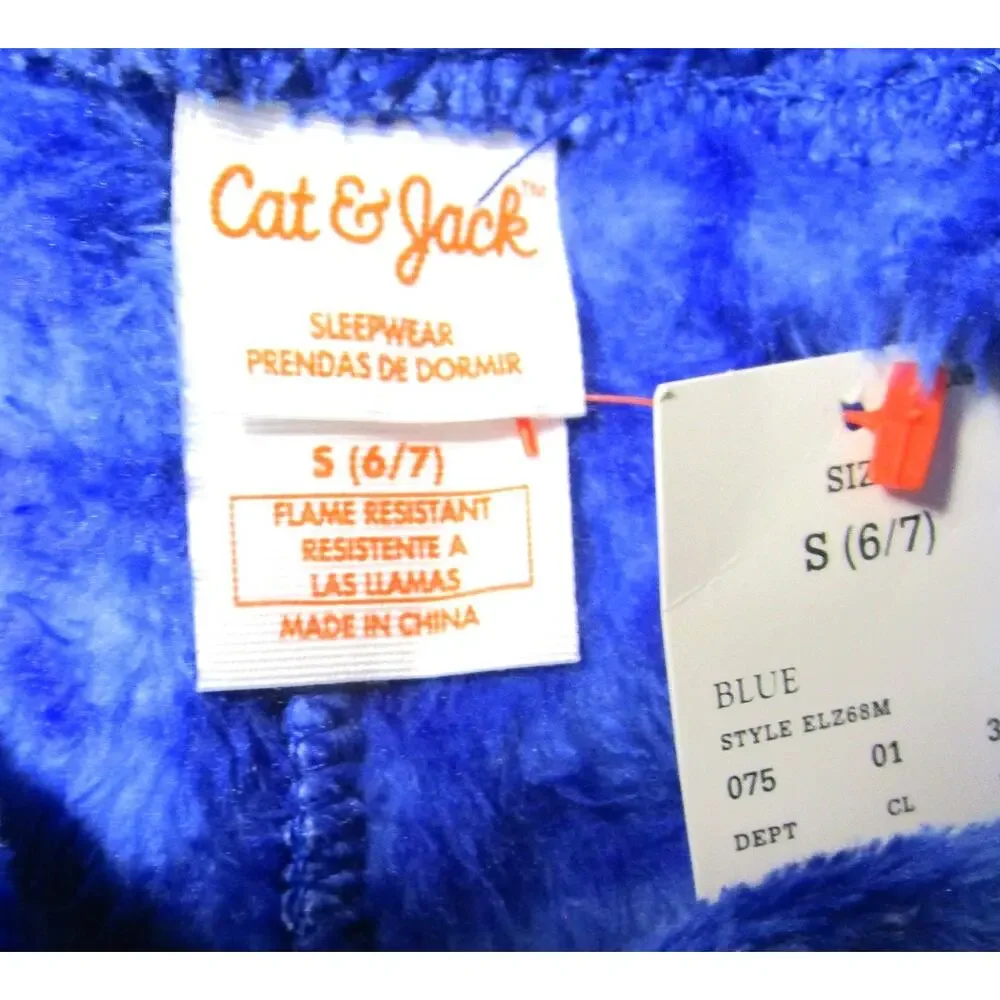 Cat & Jack Boy's Fleece Sleep Pants Blue & Black Geometric Shapes Size Small 6/7